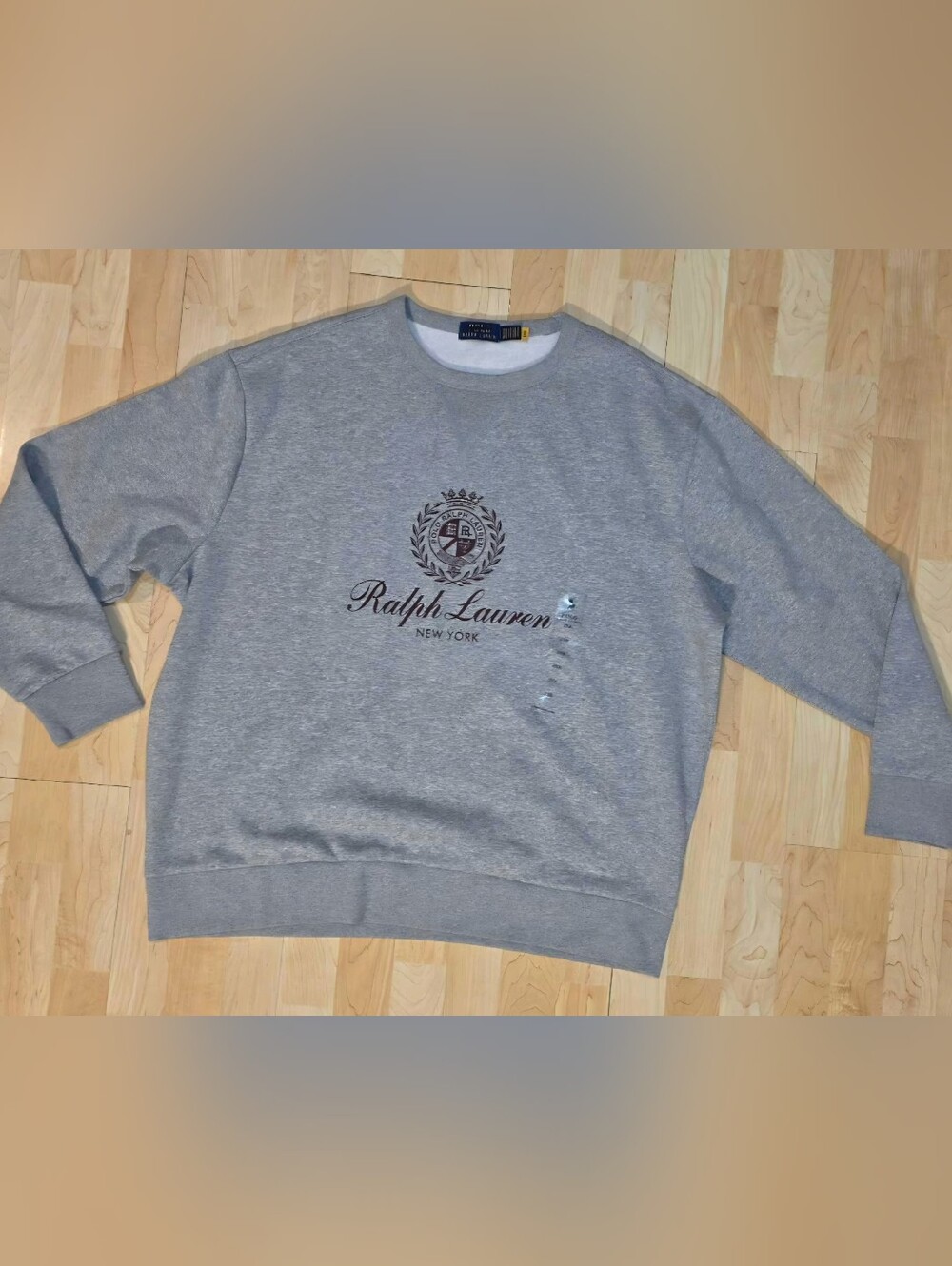 Polo Ralph Lauren Men's New York Crest Gray Crewneck Sweatshirt Size 2XB 2X New
